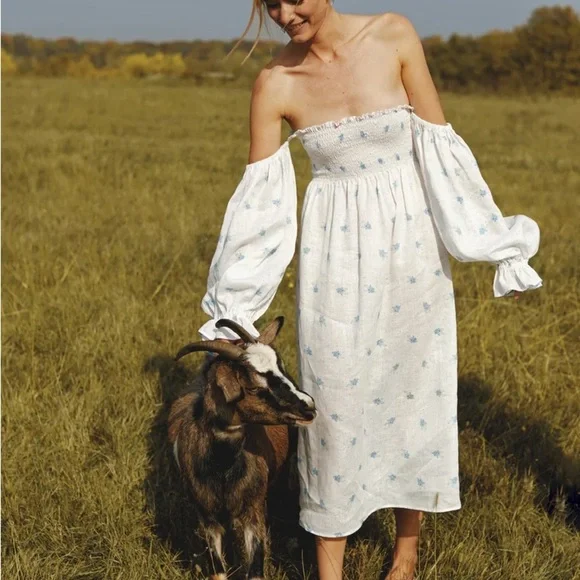 Sleeper ATLANTA LINEN DRESS IN LINUM - TikTok famous- sold out online - Picture 4 of 10